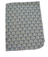 CARTER'S 28"X 36" BLUE WHITE GREEN ELEPHANT FLANNEL RECEIVING BABY BLANKET - $24.74