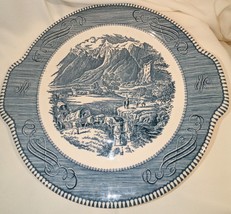 Royal China Currier And Ives Tab Handled Cake Plate &quot;The Rocky Mountains&quot; - £13.15 GBP