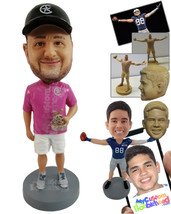 Personalized Bobblehead Nice Man holding a trophy and wearing polo shirt, shorts - £72.51 GBP