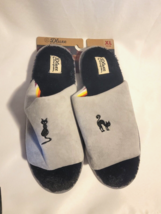 Mens Deluxe by Dearfoam Memory Foam Slide Slippers XL 11-12 Grey Black Cat Women - £9.89 GBP