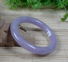 Certified Natural jadeite Ice kind Light purple Emerald Bracelets 58 mm &quot;Grade A - £136.68 GBP