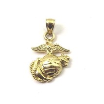 14k Yellow Gold Marine Corps Logo Pendant Charm - £159.04 GBP