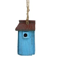 Midwest-CBK  Bird House Resin Christmas Ornament Blue  Brown 2.5 in - £6.21 GBP