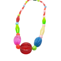 Vintage Kids Jewelry Plastic Bead Necklace Toddler Girl Dime Store Toy P... - £7.03 GBP