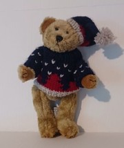 Chrisha Playful Plush 10&quot; Brown Bear With Knitted Shirt And Hat Plush Vtg. 1988 - $9.85