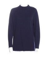 Kate Spade Wool Blend Mock Neck Button Pullover Sweater Navy Blue Size L... - $45.99