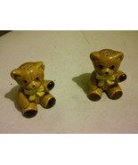 VINTAGE WEISS HAND PAINTED CERAMIC AVON SET OF SALT &amp; PEPPER TEDDY BEAR ... - $25.00