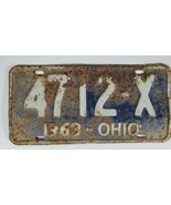 1963 Ohio Vintage License Plate Weathered Rat Rod Man Cave 4712 X - $14.46