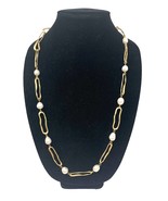 Parker Rose Necklace Fresh Water Pearls &amp; Gold Plated Chain New w/ Tag - £37.67 GBP