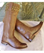 Spain SENDRA Leather Boots-14.5 Tall Brown with Studs &amp; lacing $$ Womens... - $132.53 CAD