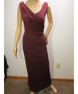 KAREN MILLEN Purple Draped Jersey Gown Dress US2, UK6 Sleeveless Ruched ... - £63.17 GBP