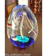 Large ART GLASS PAPERWEIGHT red FISH in clear and blue glass[8] - $111.80 CAD