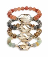 MATTE SEMI-PRECIOUS STONE STRETCH BRACELET - $13.67 CAD