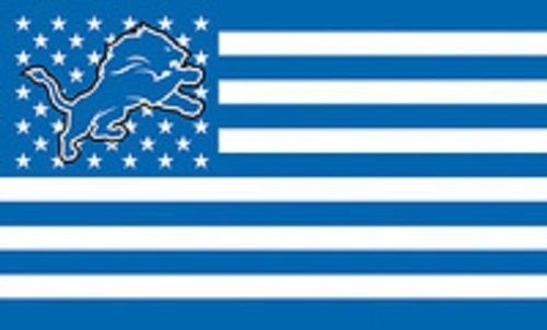 NFL Detroit Lions Stars & Stripes 3'x5' Indoor/Outdoor Team Nation Flag Blu/Wht  - $9.99