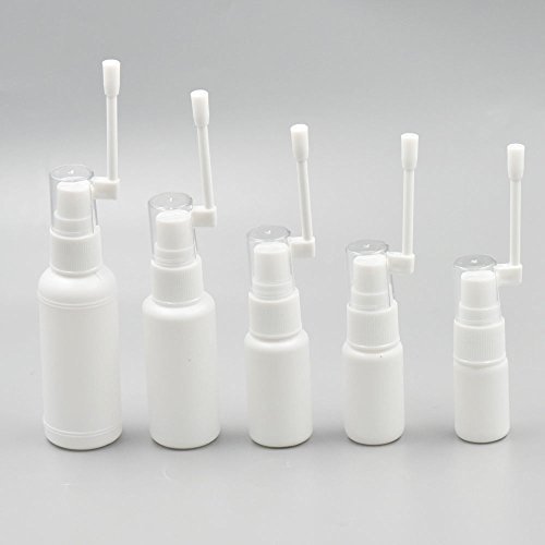 Bluemoona 20 Pcs - Empty Oral Spray Bottles Pump Sprayer 15ml Plastic Cap White
