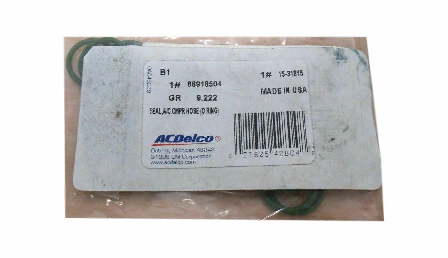 ACDelco 88918504 15-31815 A/C Gasket Pack of 10 A/C Receiver Drier New! - $14.80
