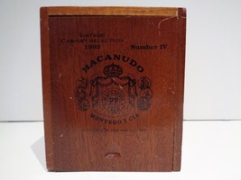 Macanudo Montego Y CIA Vintage #4 CS 1993 Empty Wood Cigar Box 5&quot; x 4.5&quot;... - $8.91