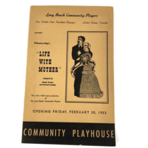 Original Long Beach Community Playhouse presents Life with Mother, 1953 Playbill - £23.03 GBP