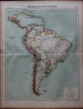 Antique Map South America Politique Carte Hachette 1930 Atlas - £37.90 GBP