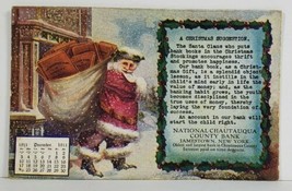 Christmas Santa Sack Bank Books, Natl Chautauqua County Bank NY 1911 Postcard O8 - £21.42 GBP