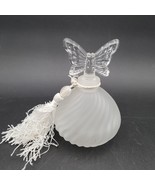 Vintage Silvestri Swirl Frosted Glass Perfume Bottle Butterfly Topper w/... - £19.46 GBP
