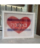 Shem Tov Be'ahava Red Heart & Israeli Flag 3D Sculpture in Lucite Case Hand Sign - $1,495.00