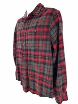 Woolrich Mens L Red Scotch Tartan Plaid Cotton Flannel Shirt - £10.46 GBP