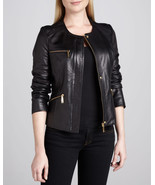 HOT Women Genuine Lambskin Real Leather Motorcycle Slim fit Biker Jacket... - £87.90 GBP
