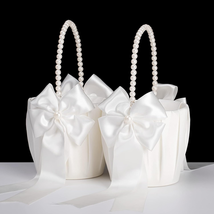 Flower Girl Baskets for Wedding,Ivory Flower Girl Basket Set of 2,Weddin... - $702.70 MXN