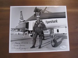 Chuck Yeager Speed Of Sound Pilot Tigershark Signed Auto 8 X 10 Photo Jsa Beauty - £237.40 GBP