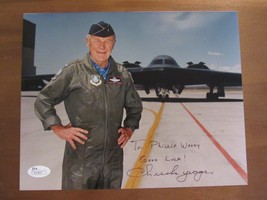 Chuck Yeager Ace Pilot Stealth Signed Auto Color 8X10 Photo Jsa Authentic - £234.90 GBP