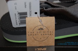 TEVA Men Gray Green Sole Walking Strap Sandal Flip Flops Shoes Size 12 NEW - £31.26 GBP