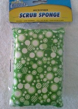 KITCHEN CLOTHS 5-pc SET Green Bubbles design Microfiber Towels Scrub Sponge NEW image 2