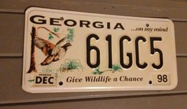 Georgia  License Plate - Quail - Give WILDLIFE a Chance- 61GC5 - Expired... - $18.99