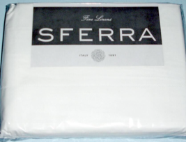 Sferra Leonardo Queen White Sheet 4 PC. Set Italian Spun 100% Cotton Percale New - $295.91