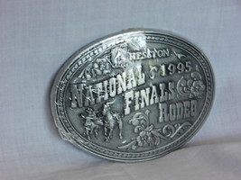 1995 Hesston National Finals Rodeo, 4&quot; x 3&quot; Belt Buckle Unused - £15.16 GBP