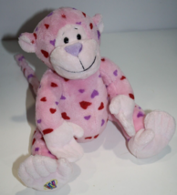 GANZ Webkinz Valentines Love Monkey 11&quot; Stuffed Pink Red Hearts HM343 No... - $10.77