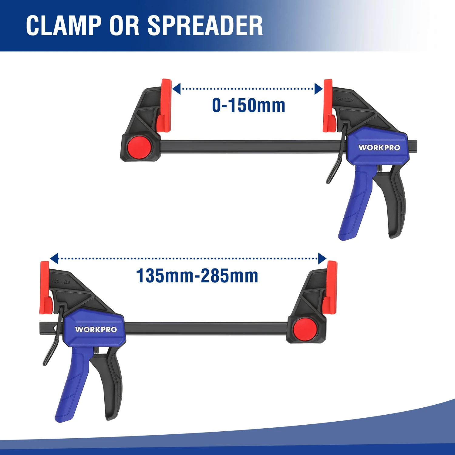 WORKPRO 1-2PC Ratchet Bar Clamp Set 6-Inch/150mm Quick Release and One-H... - £65.49 GBP