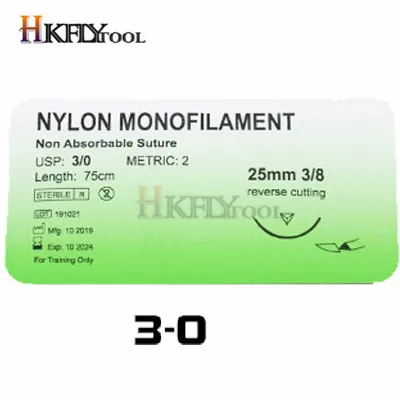 12Pcs/set Nylon Monofilament Medical Thread With Needle Suture Training Practice - £169.23 GBP