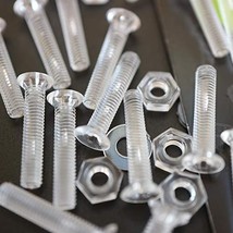 50 x Crosshead Countersunk Screws Nuts and bolts, Transparent Clear Plas... - $23.75