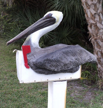 Lifesize Brown Pelican On Mailbox - £244.83 GBP