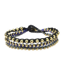Trendy Colored Strands Silver Beads Jingle Bell Purple Bracelet - £7.43 GBP