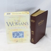 Woman&#39;s Study Bible The King James Version Thomas Nelson Burgundy Bonded Leather - £66.65 GBP