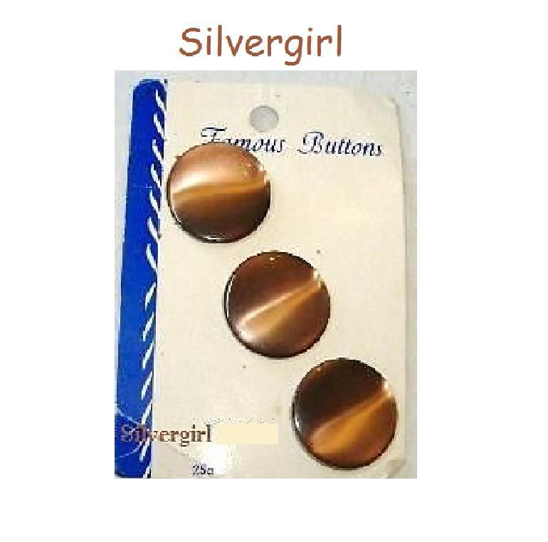 Set of 3 Vintage Plastic Fibre Optic Round Buttons - $5.99