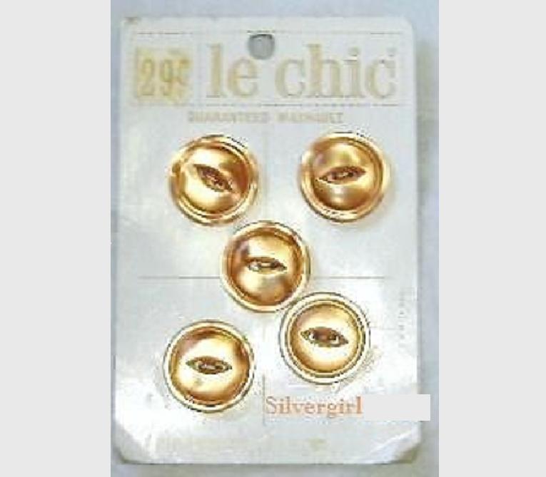 Set of 5 Vintage Plastic Fibre Optic Round Buttons - $5.99