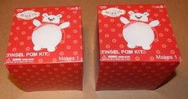 Christmas Craft Tinsel Pom Kits White Polar Bears 2 Kits Little Makers 107M - £4.30 GBP