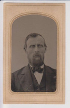 Antique Tintype Photo Portrait Bearded Middle Aged/ELDERLY MAN-Cardboard Frame - £75.13 GBP