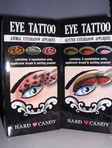 2 HARD CANDY Eye Shadow Temporary Tattoos Animal Print &amp; Solid Glitter NIB - £7.88 GBP