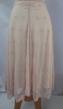 Max Studio Lined  Embroidered Tulle Knee length Skirt Size L Elastic High Waist - £19.98 GBP