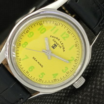 Vintage Favre Leuba Sea King 101 Winding Swiss Mens Yellow Watch 611-a318904-6 - £27.26 GBP